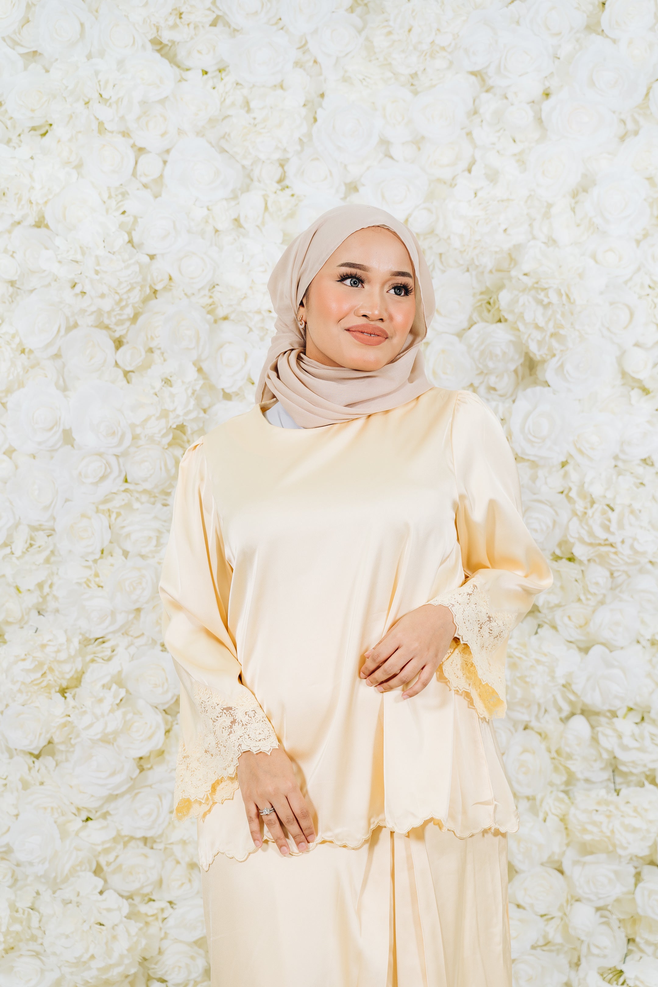 Alia Satin Lace Kurung Set