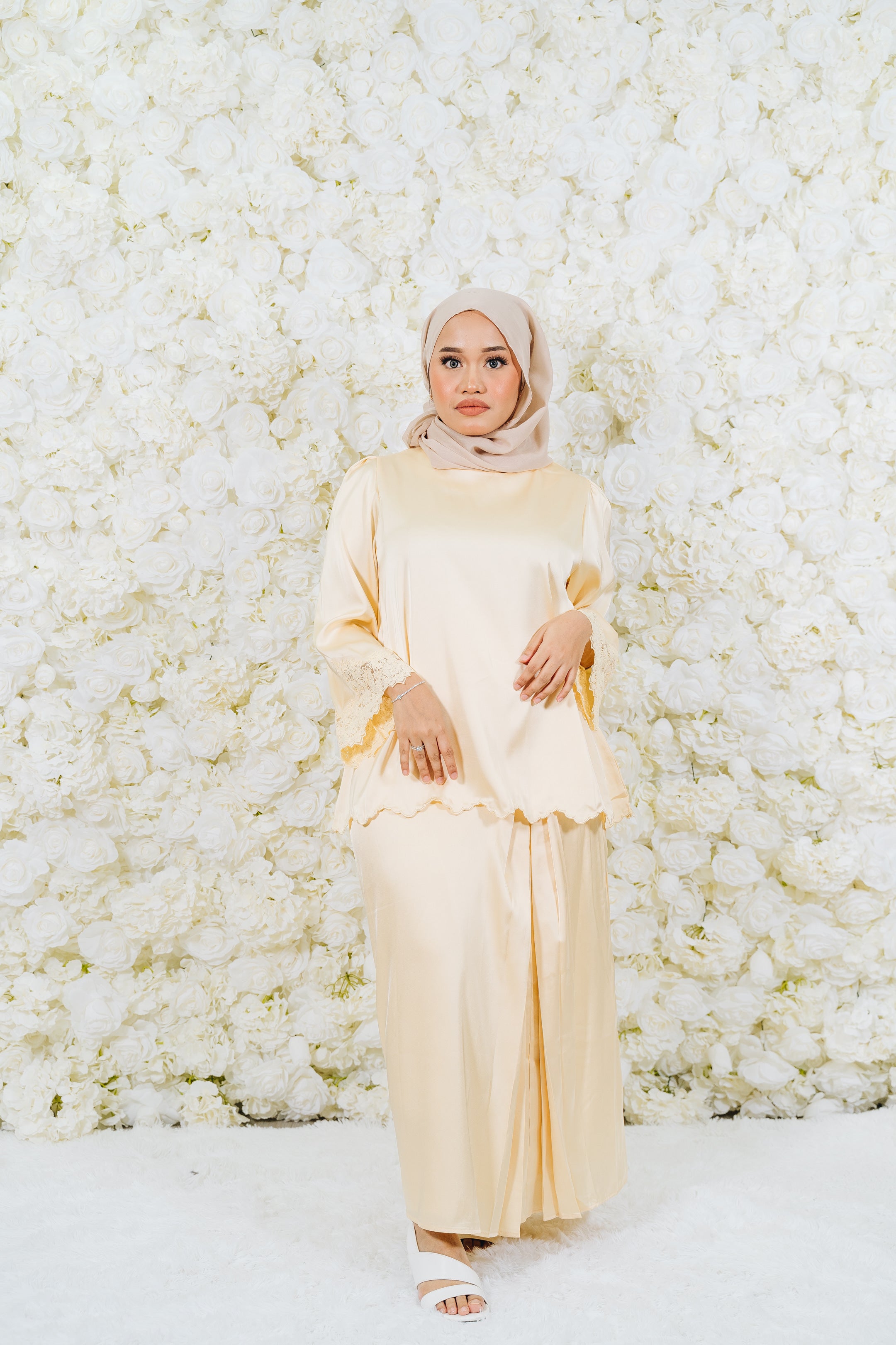 Alia Satin Lace Kurung Set