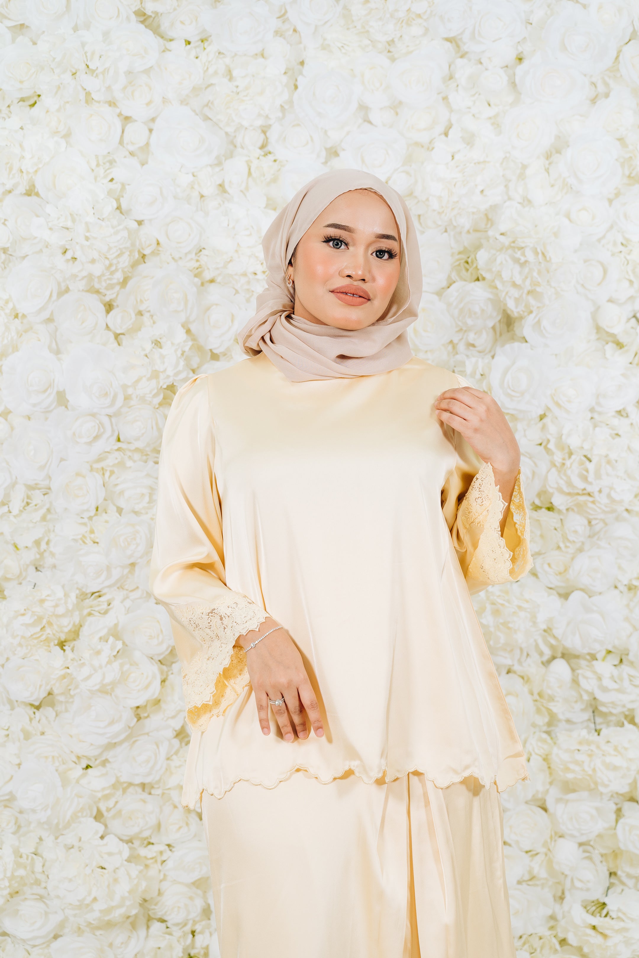 Alia Satin Lace Kurung Set