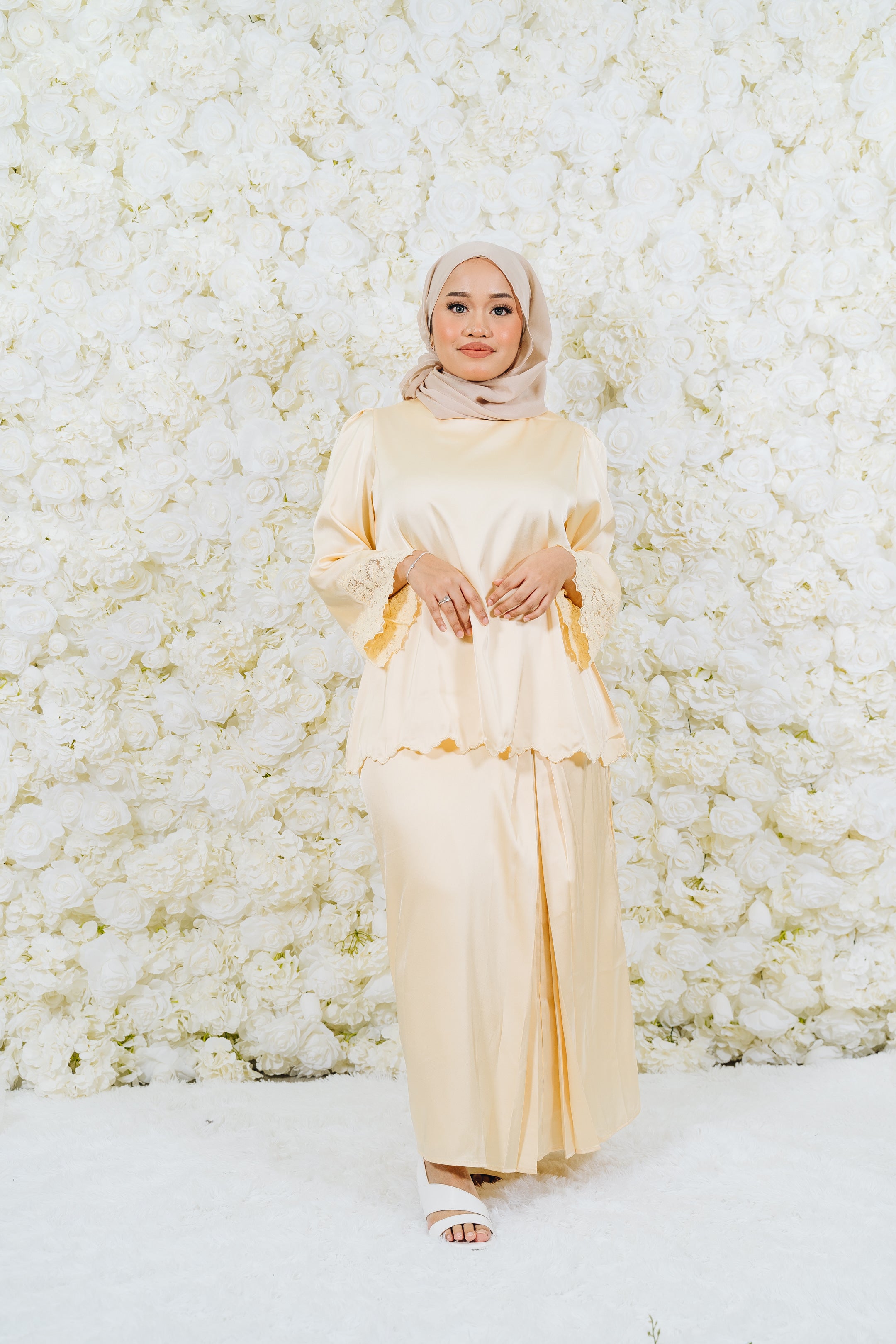 Alia Satin Lace Kurung Set