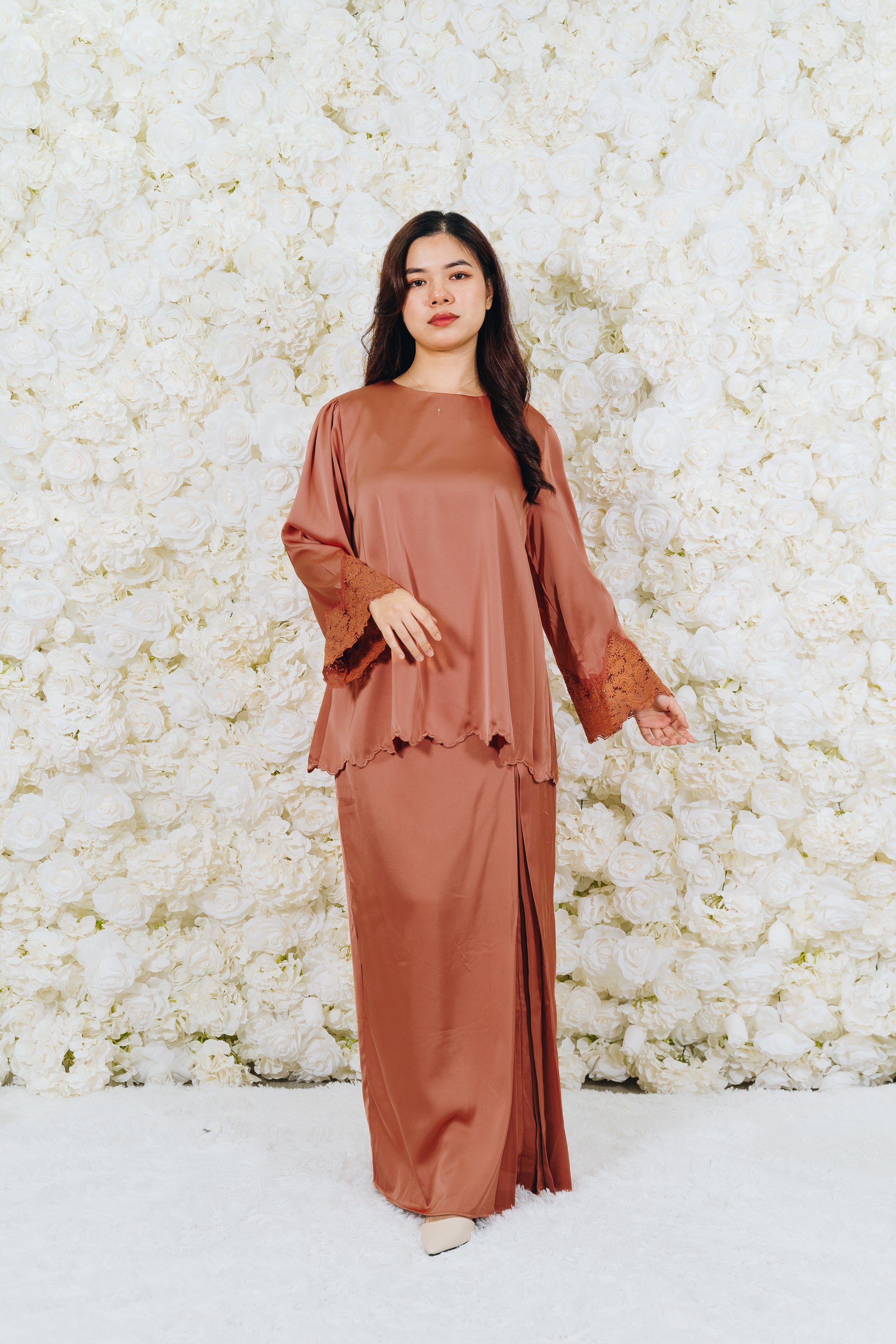 Alia Satin Lace Kurung Set