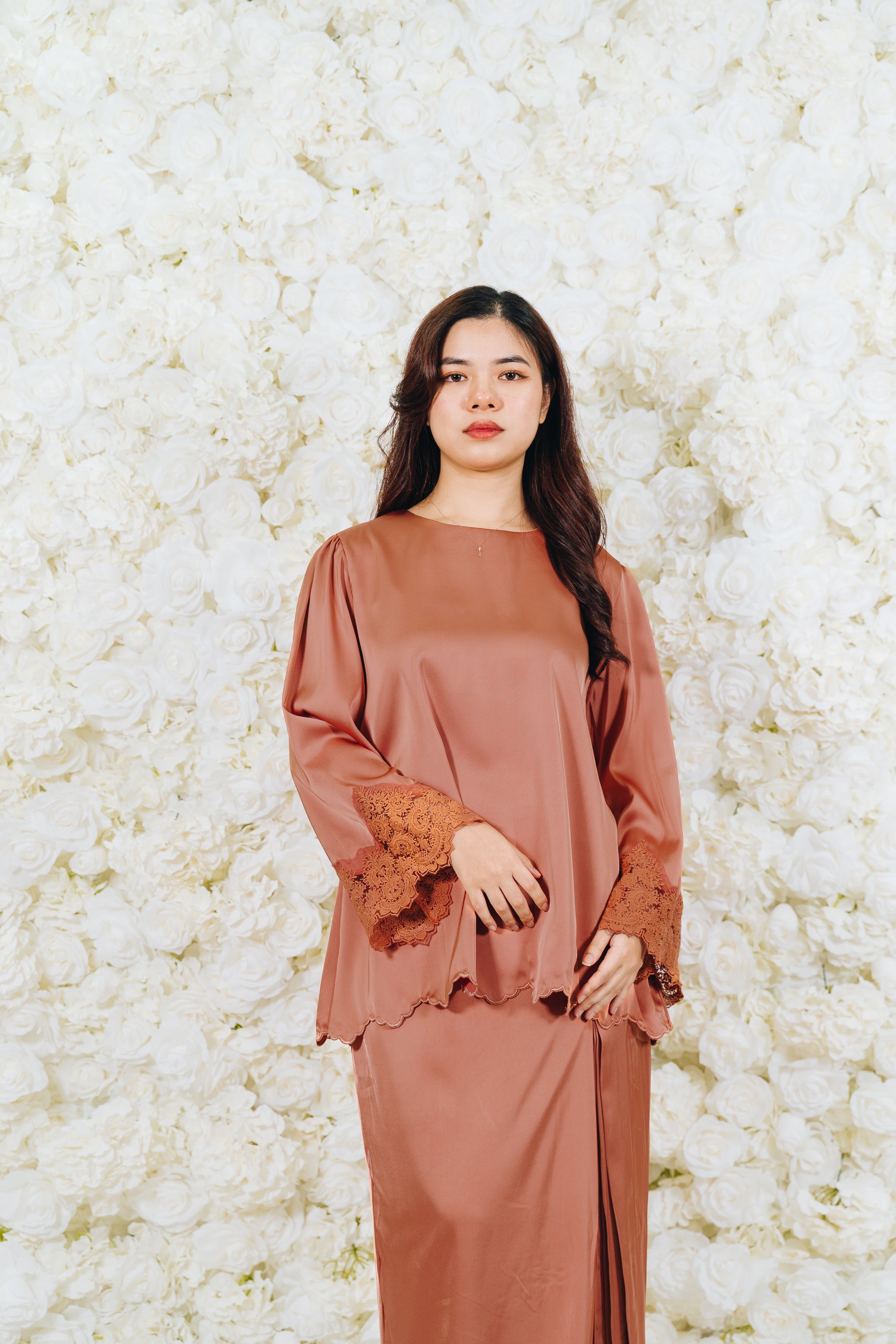 Alia Satin Lace Kurung Set