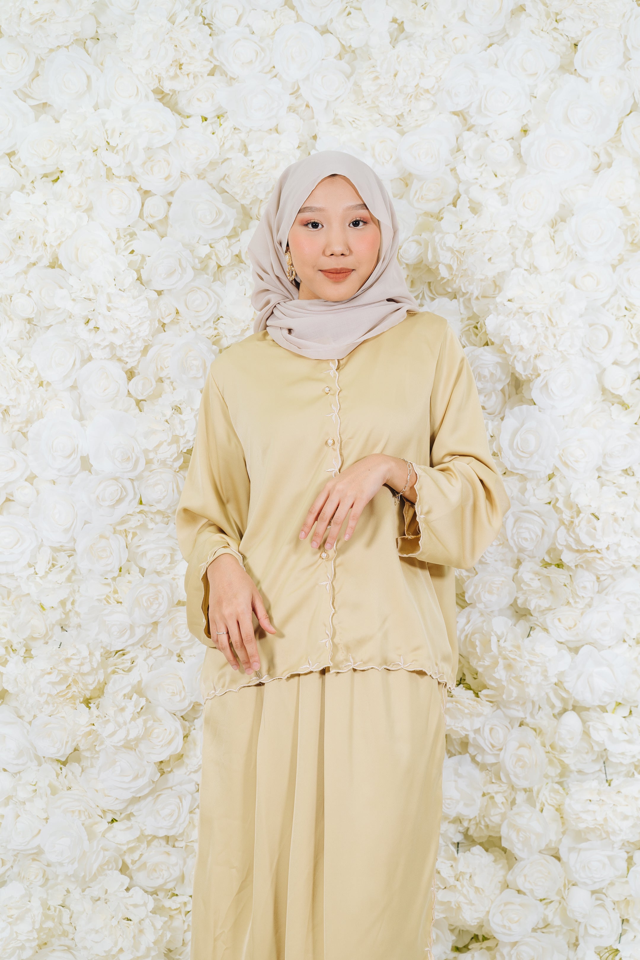 Tilla Leaves Sulam Skirt Set