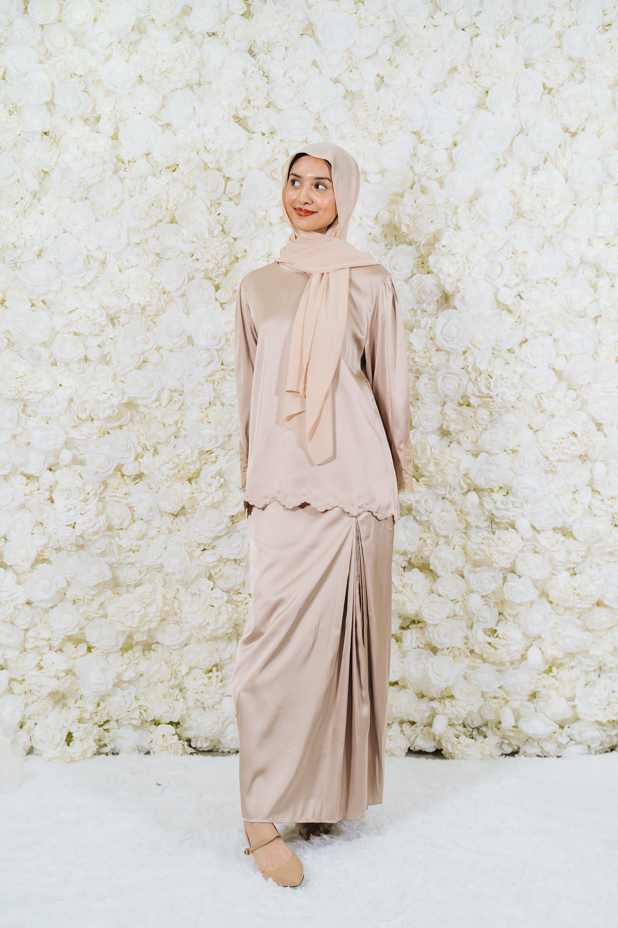 Alia Satin Lace Kurung Set