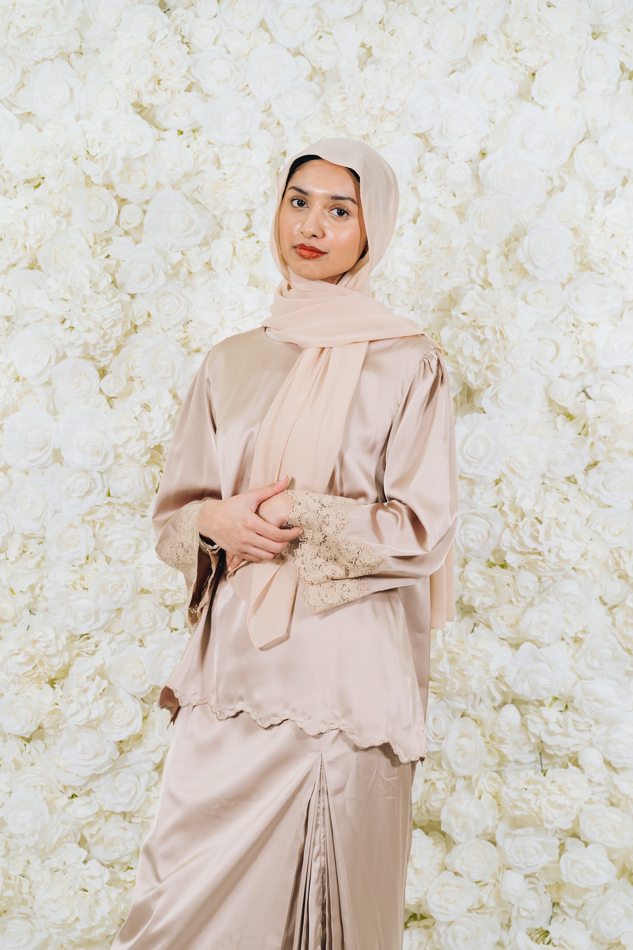 Alia Satin Lace Kurung Set