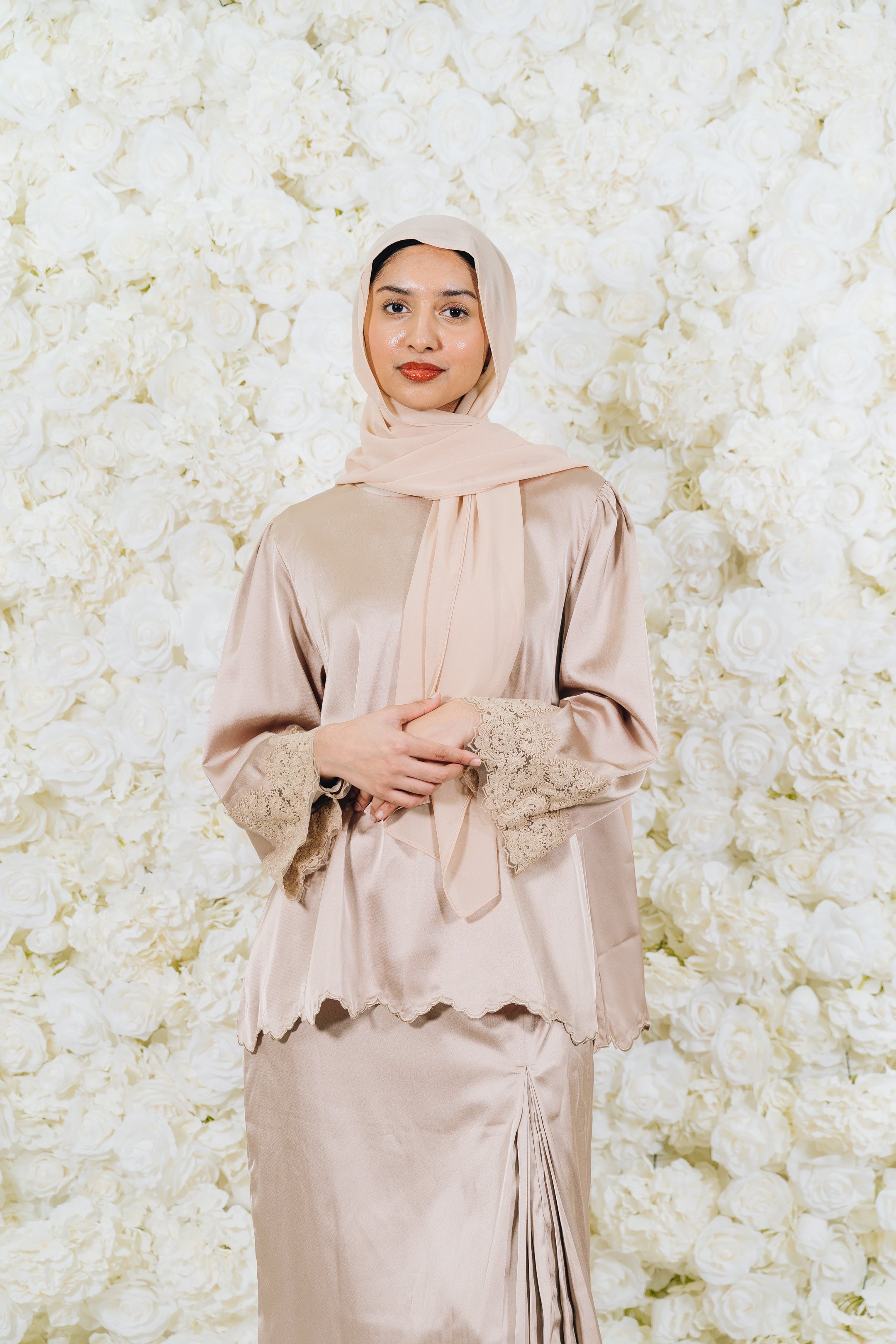 Alia Satin Lace Kurung Set