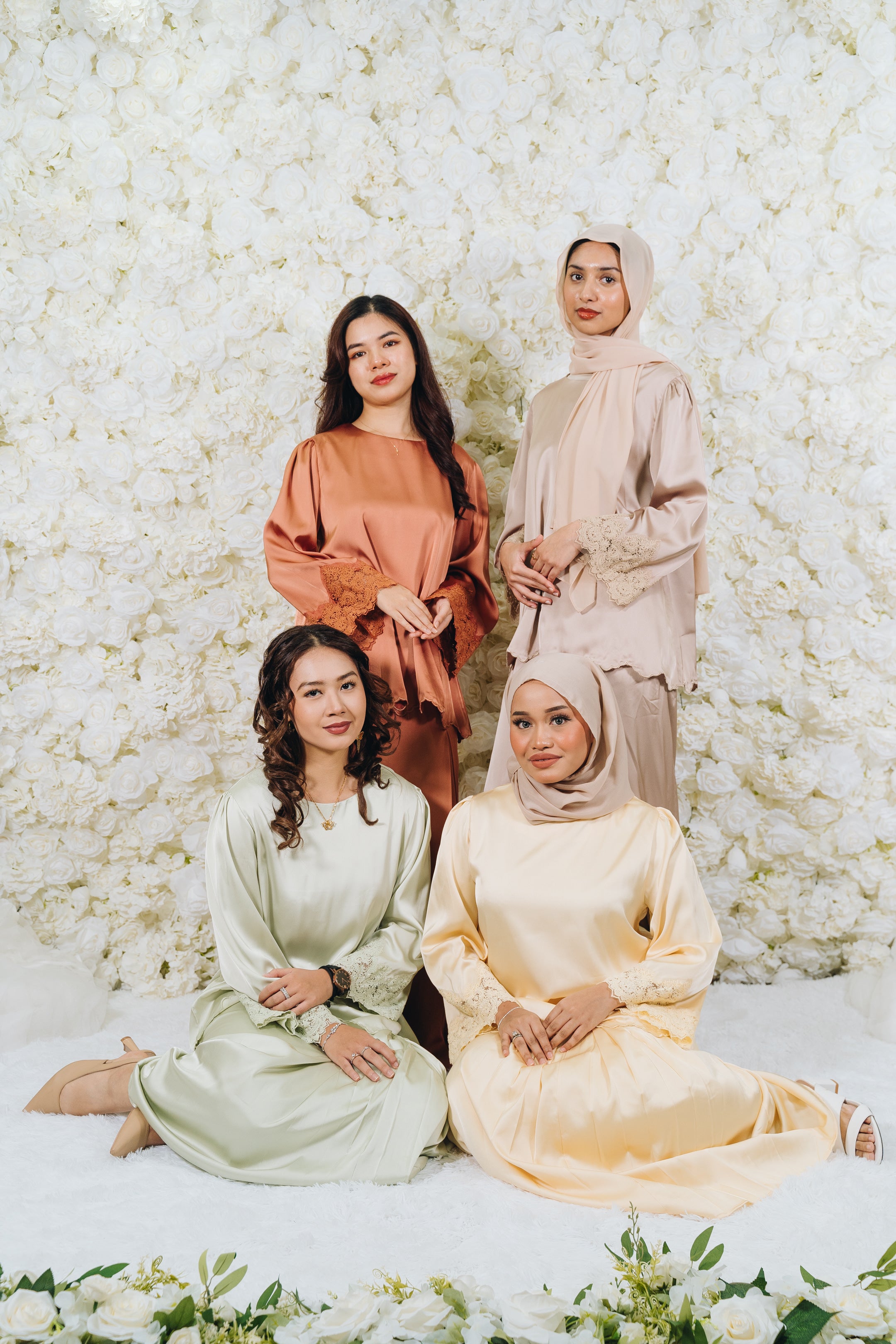 Alia Satin Lace Kurung Set