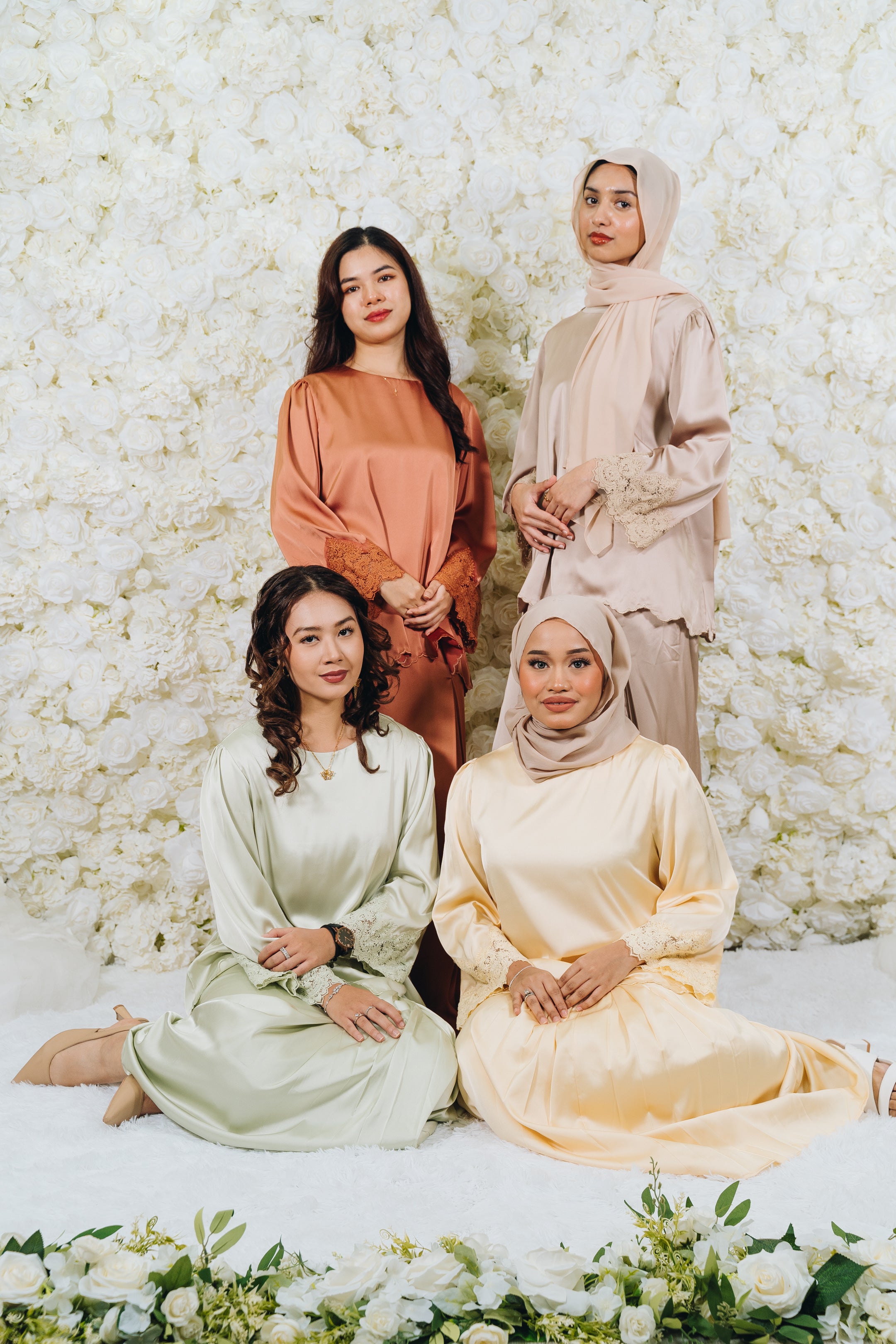 Alia Satin Lace Kurung Set