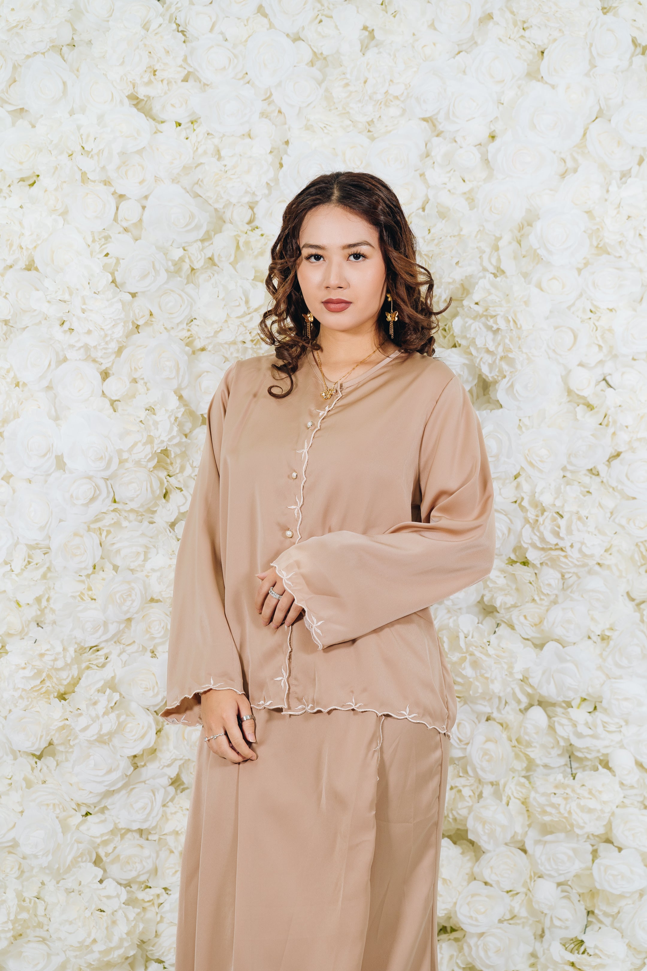 Tilla Leaves Sulam Skirt Set