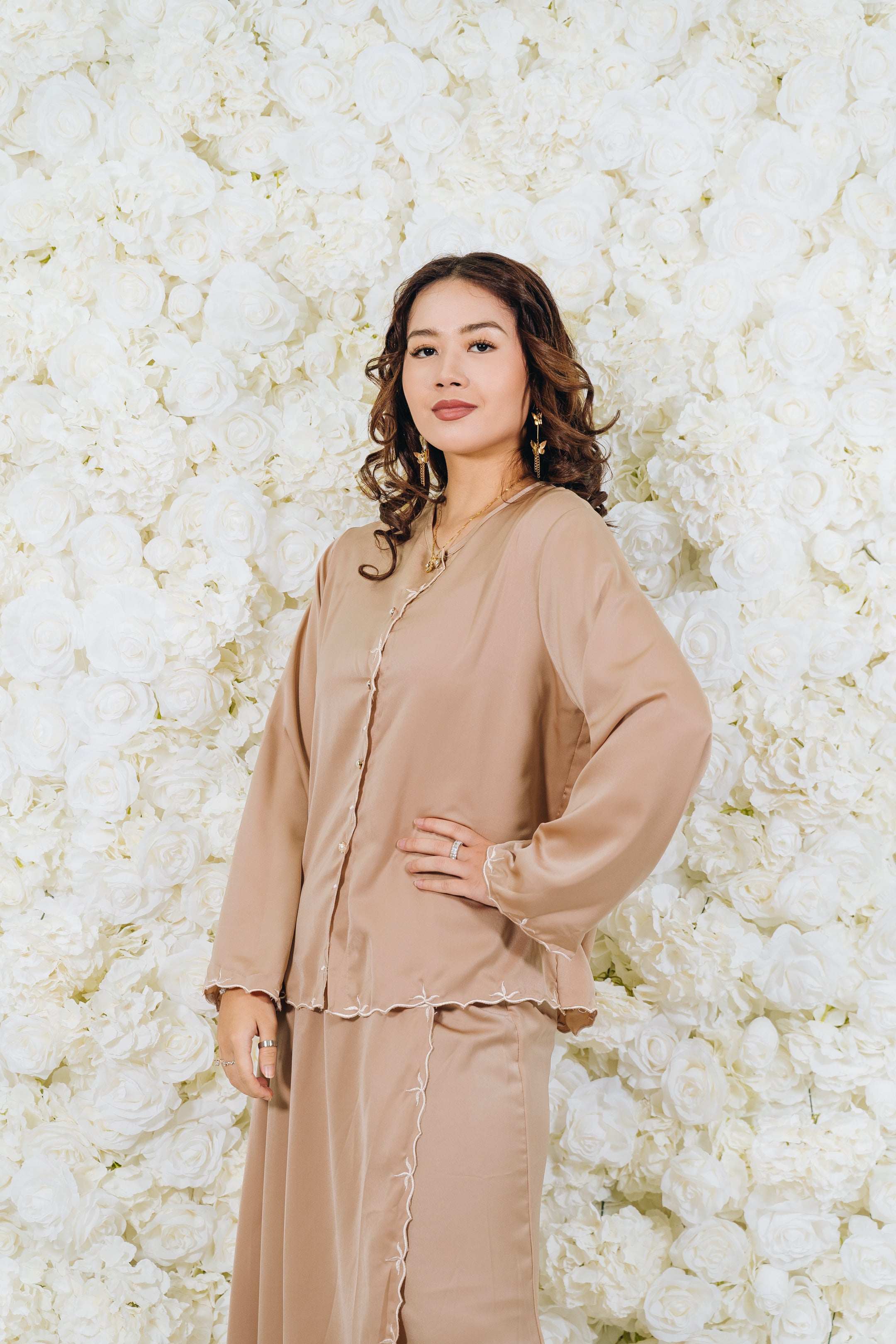 Tilla Leaves Sulam Skirt Set