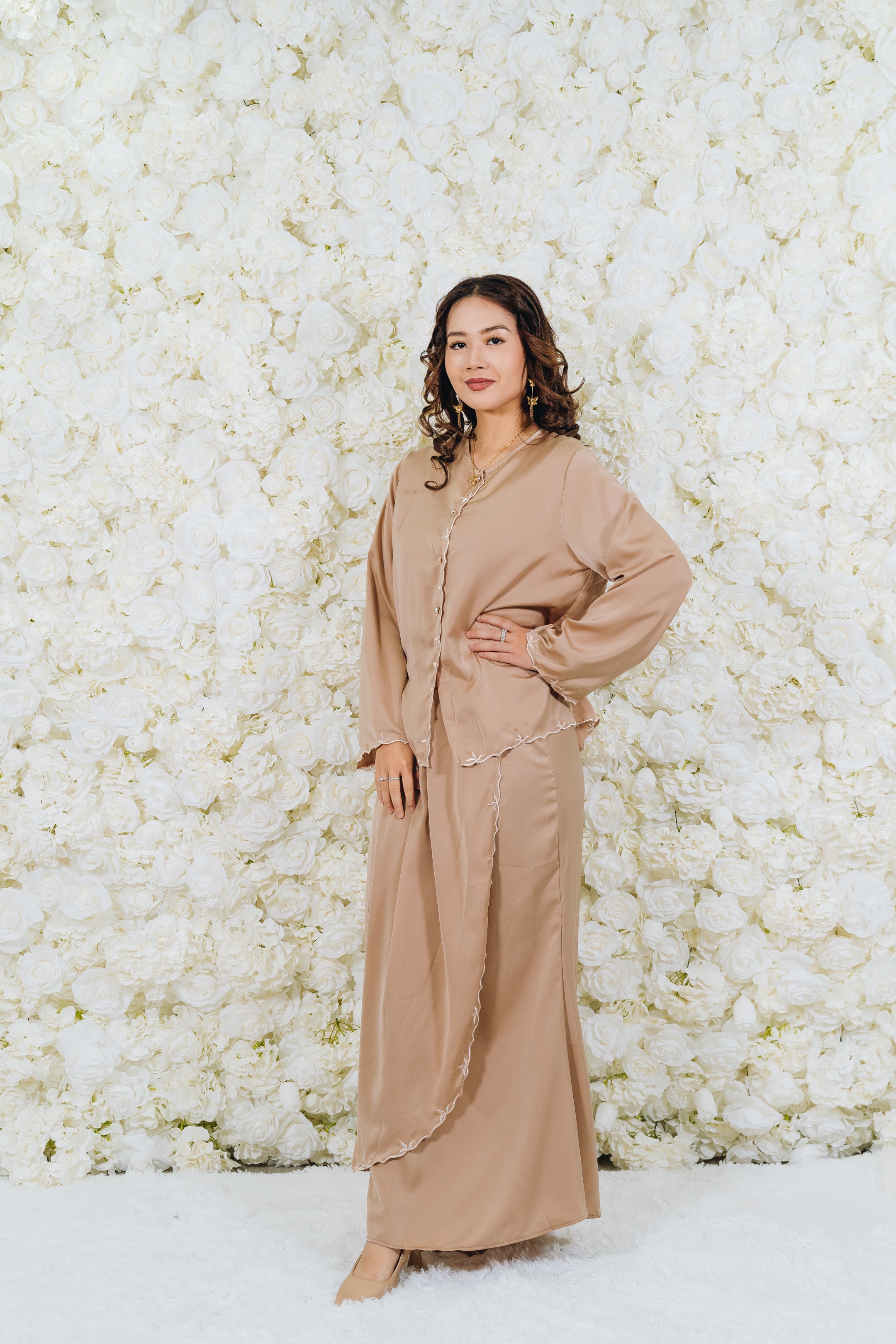 Tilla Leaves Sulam Skirt Set