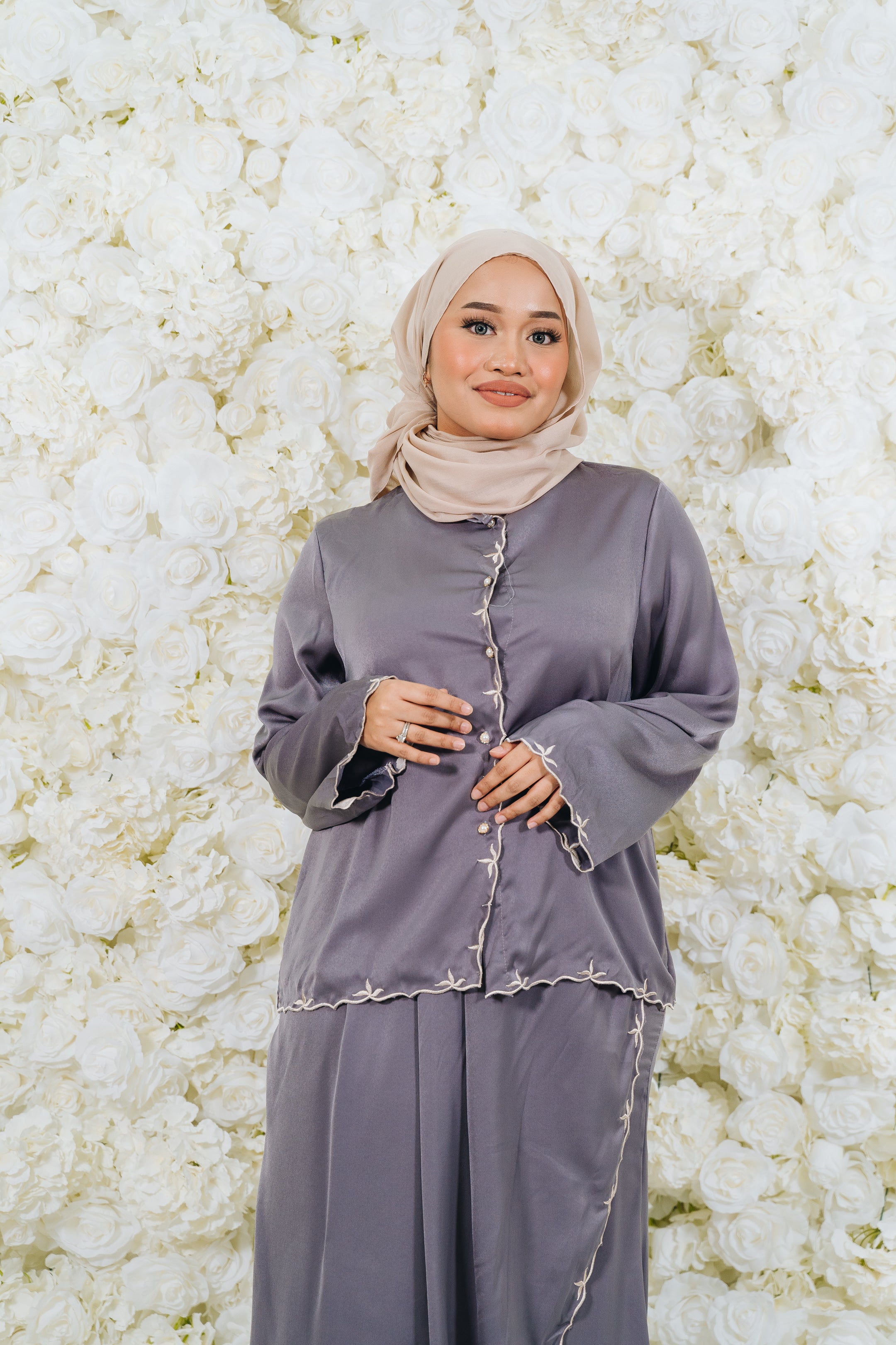 Tilla Leaves Sulam Skirt Set