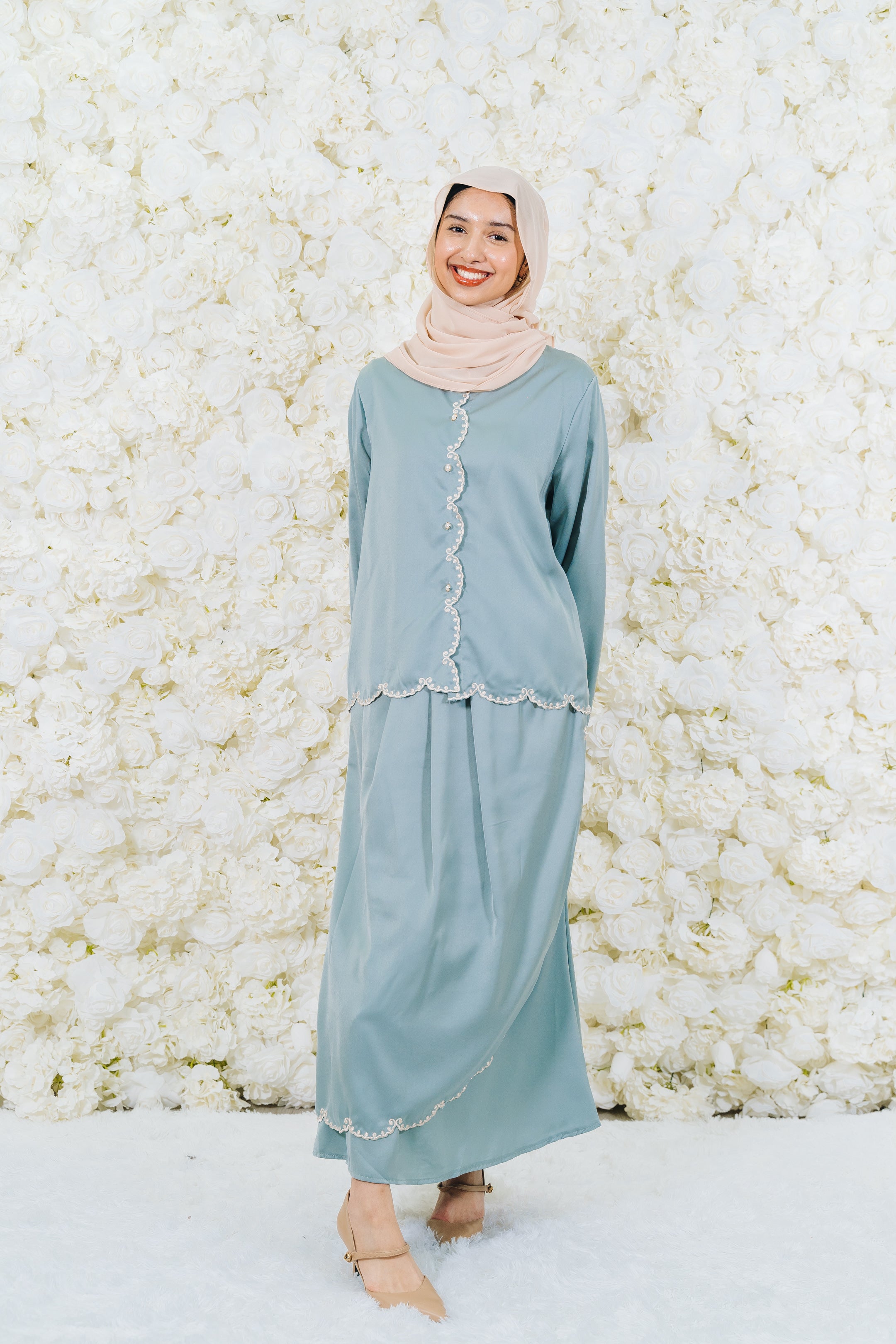 Mira Round Sulam Skirt Set