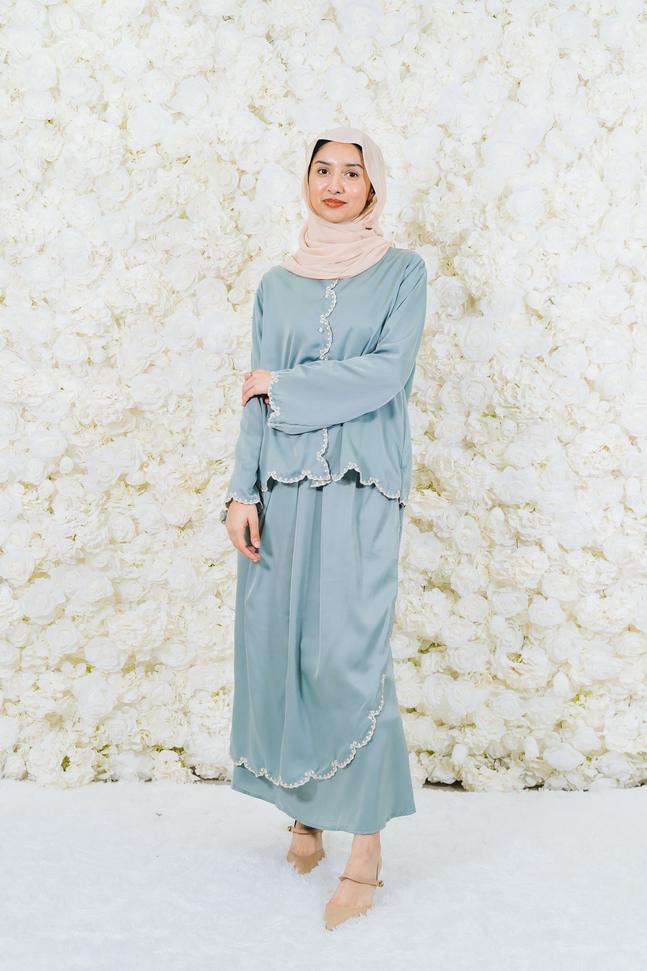 Mira Round Sulam Skirt Set