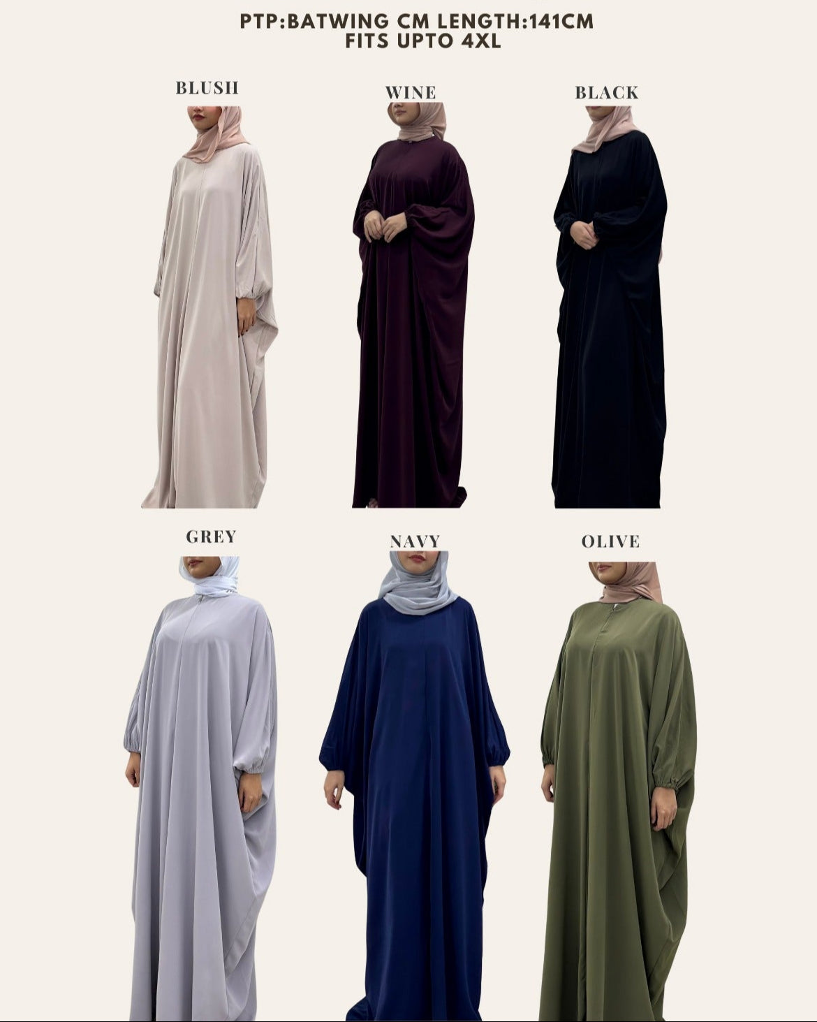 Plain Batwing Kaftan (Nursing Friendly)
