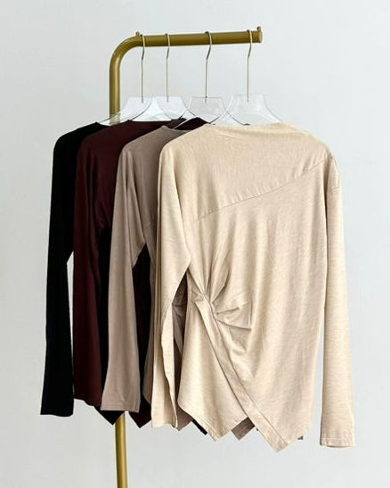 Soft Side Scrunched Asymmetrical Top