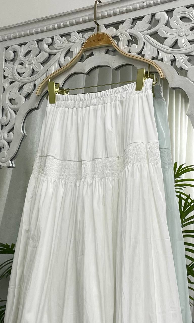 Ruffle Smocked Skirt - Small Pleat Detail