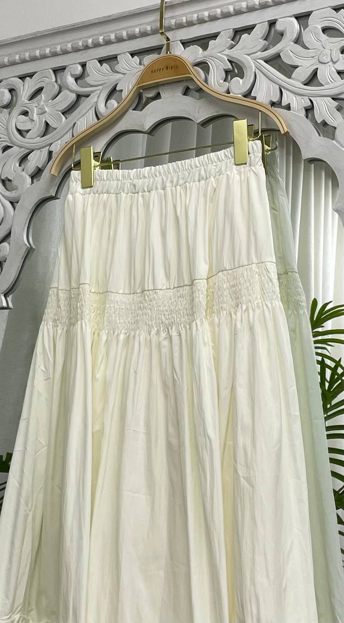 Ruffle Smocked Skirt - Small Pleat Detail