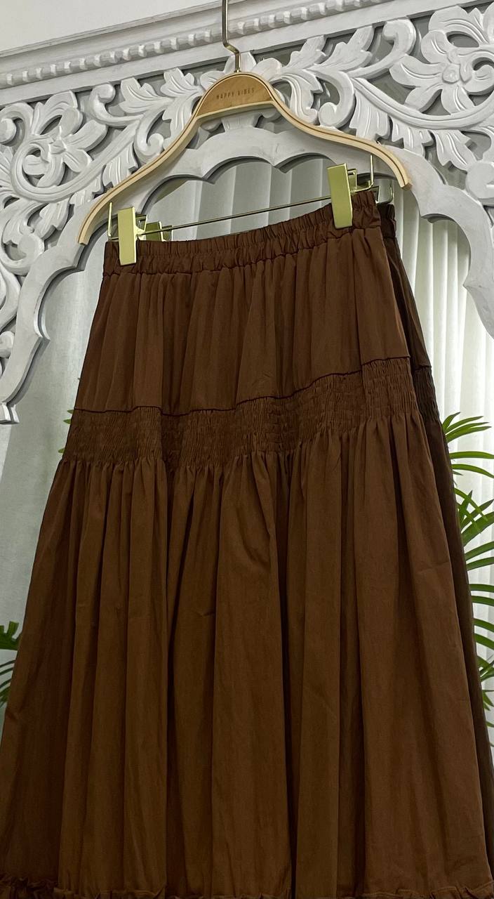 Ruffle Smocked Skirt - Small Pleat Detail