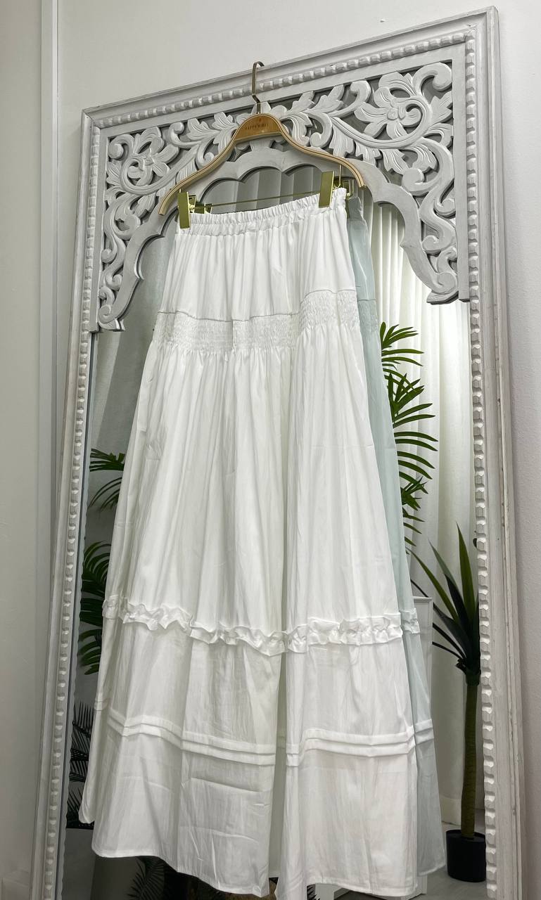 Ruffle Smocked Skirt - Small Pleat Detail