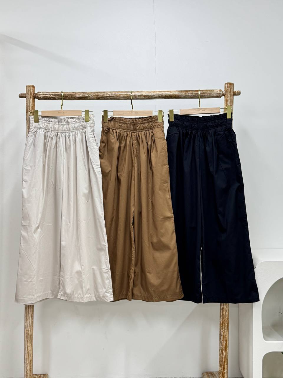 Smocked Waist Wide-Leg Pants