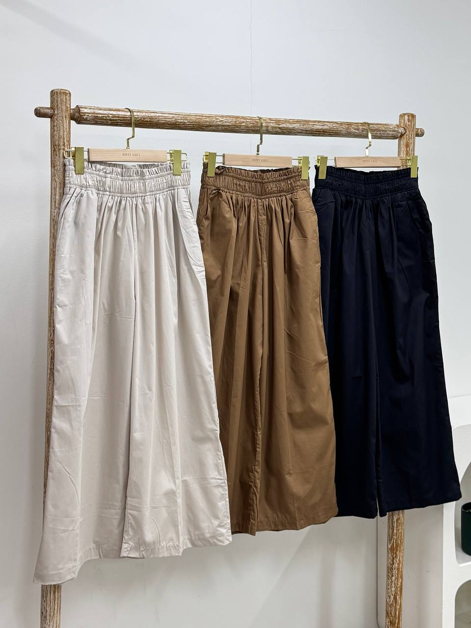 Smocked Waist Wide-Leg Pants