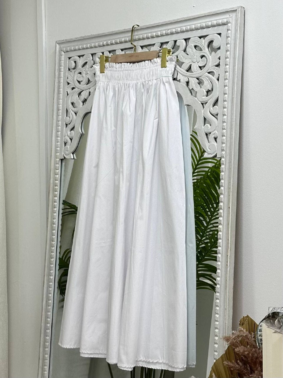 Smocked Waist Cotton Skirt