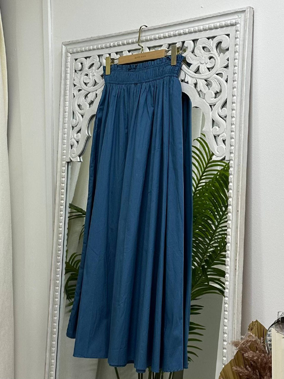 Smocked Waist Cotton Skirt