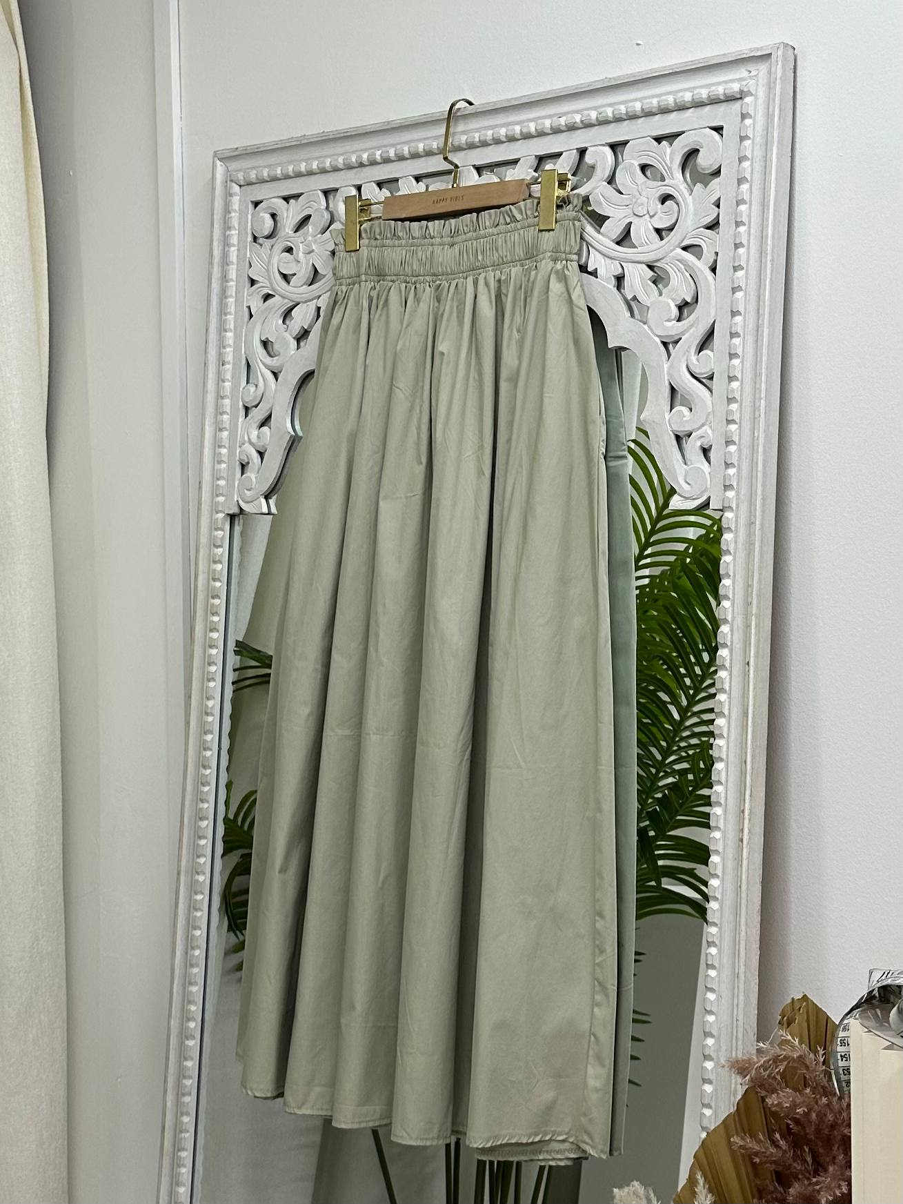 Smocked Waist Cotton Skirt