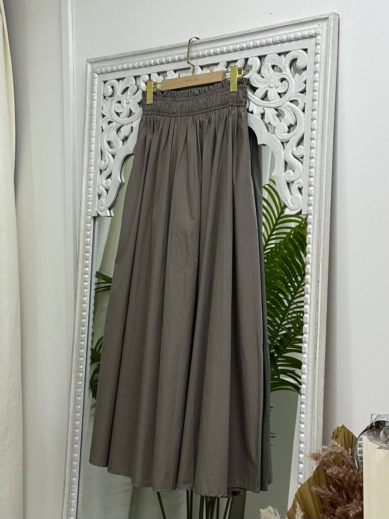 Smocked Waist Cotton Skirt