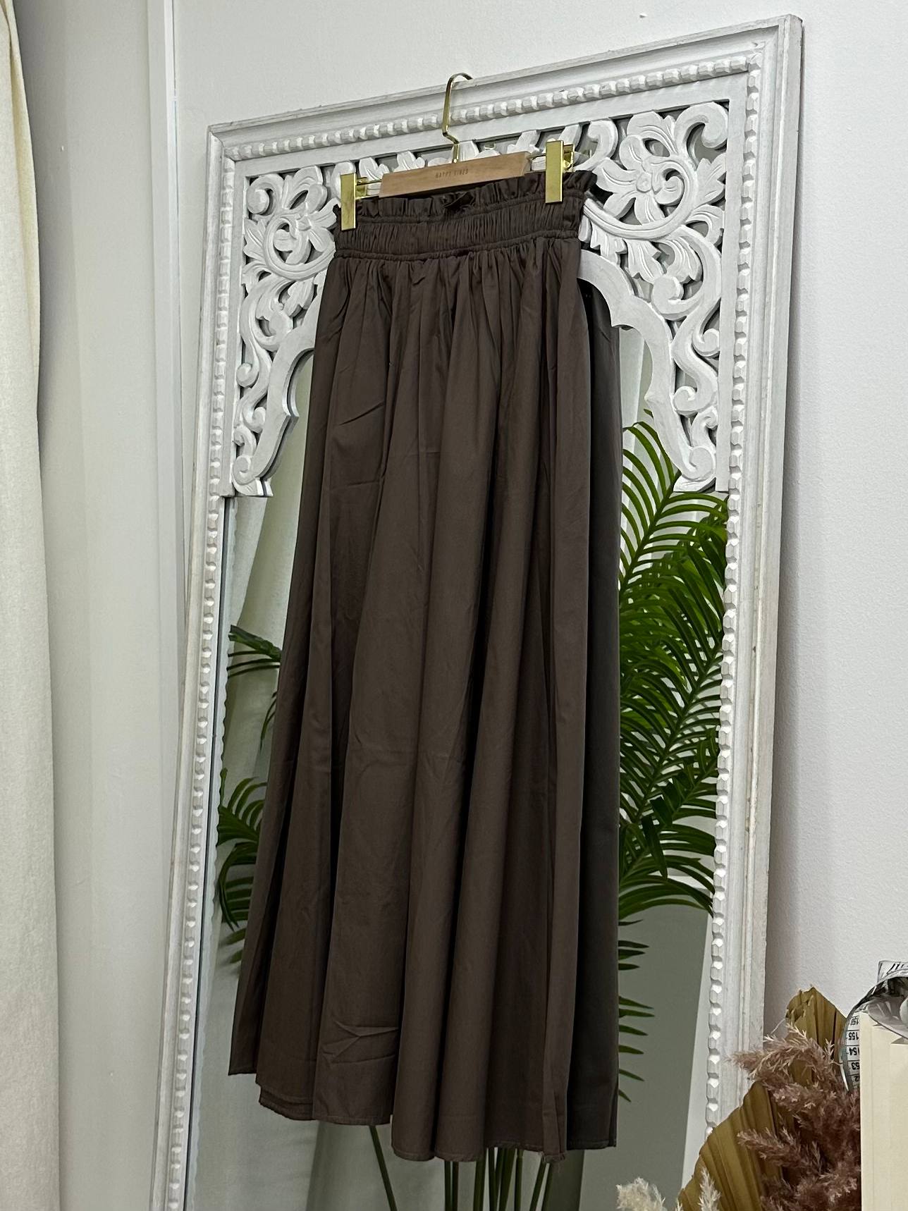 Smocked Waist Cotton Skirt