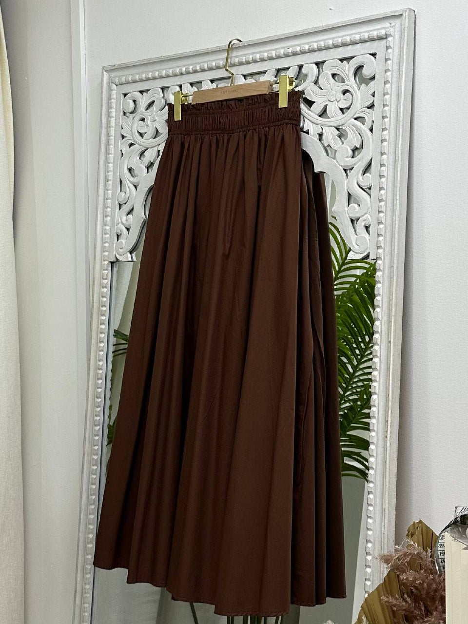 Smocked Waist Cotton Skirt