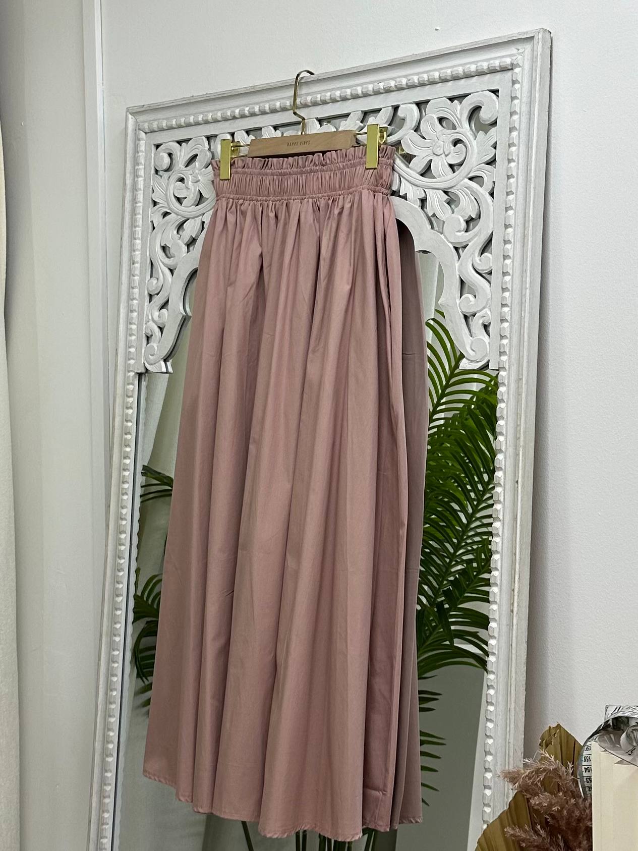 Smocked Waist Cotton Skirt