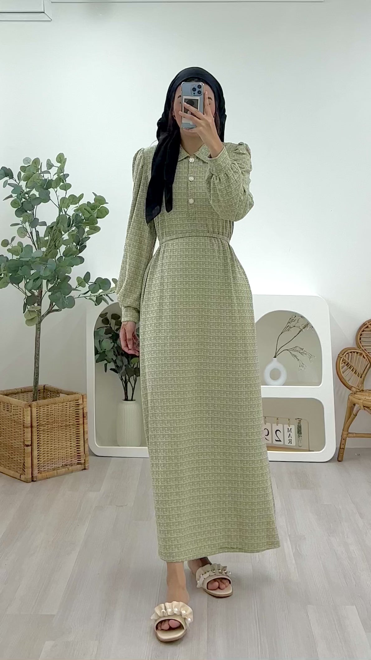 Tweed Floor-Length Dress