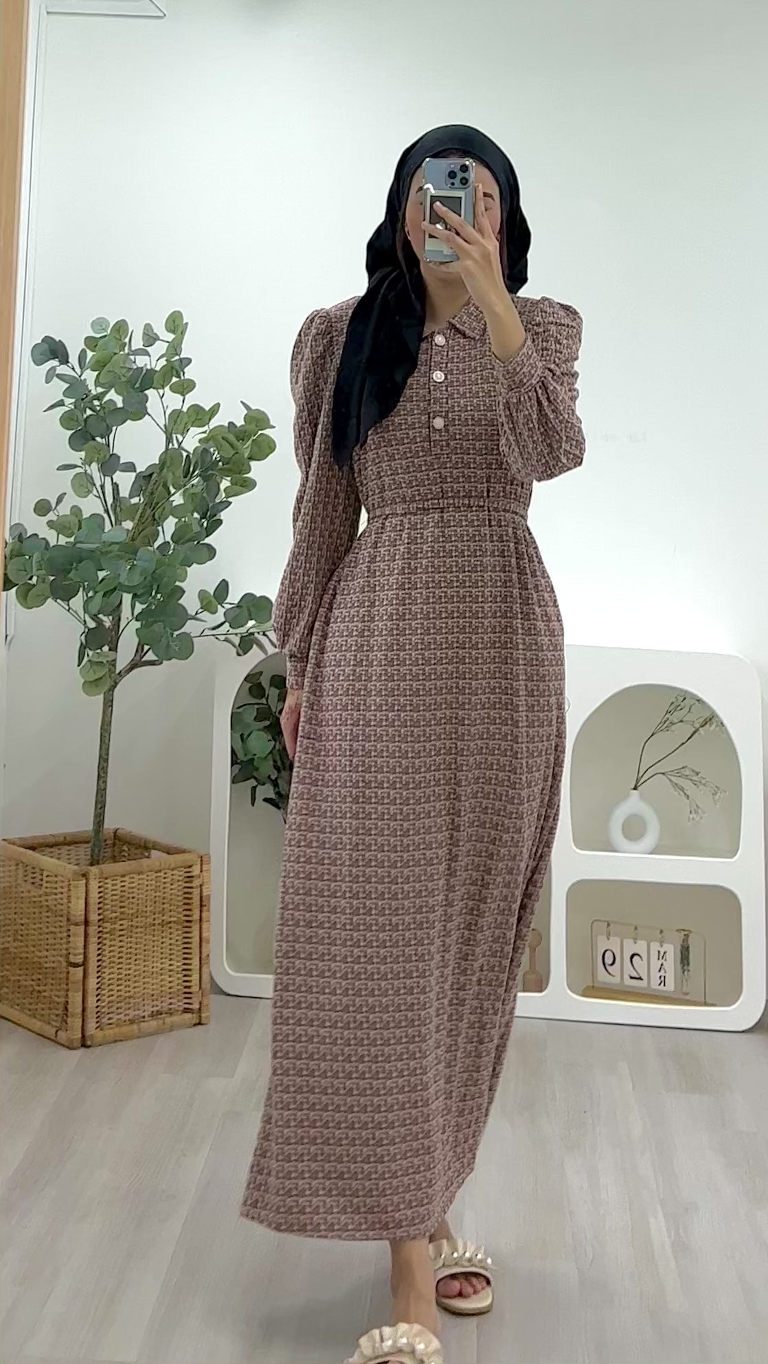 Tweed Floor-Length Dress