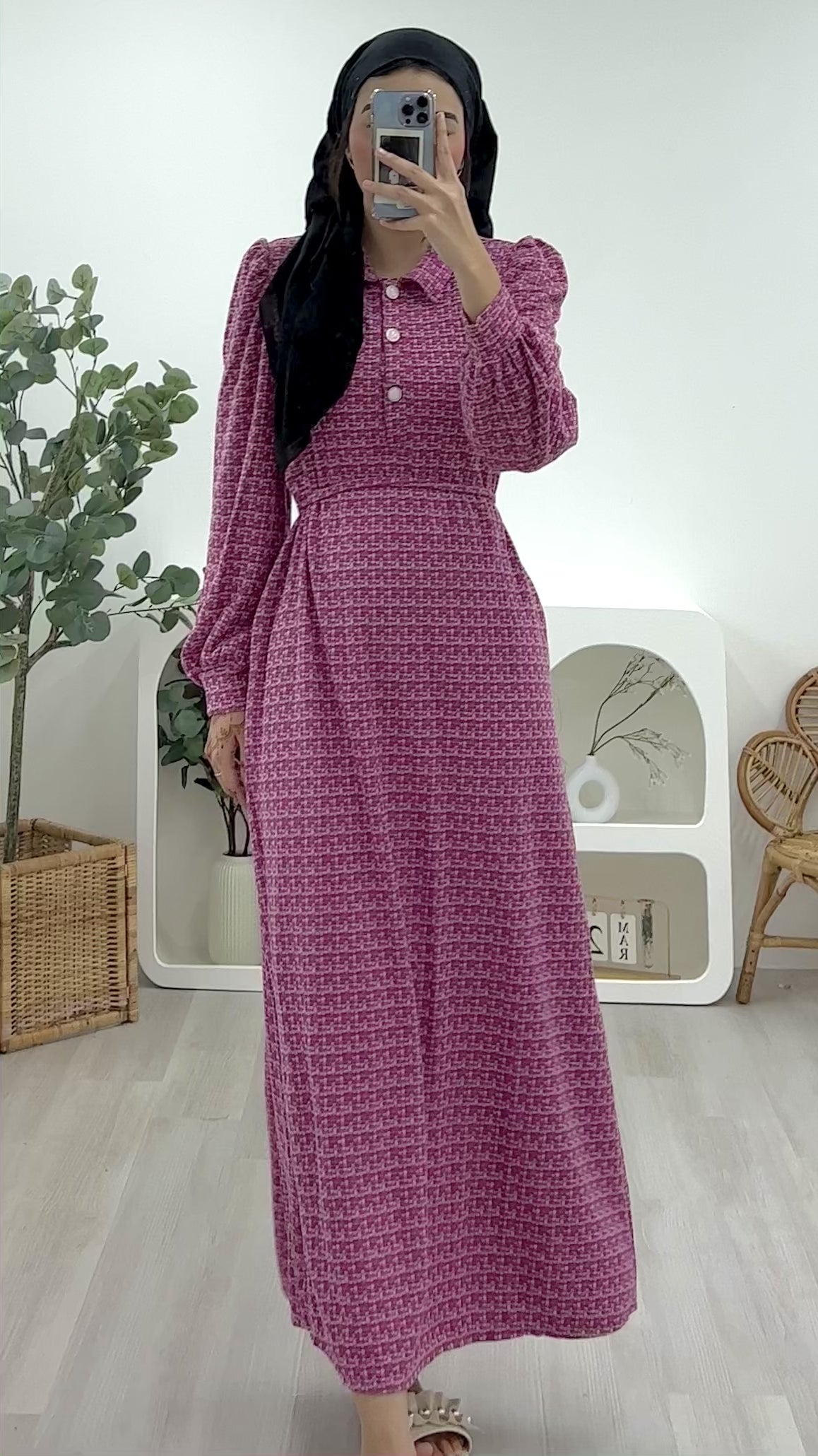 Tweed Floor-Length Dress