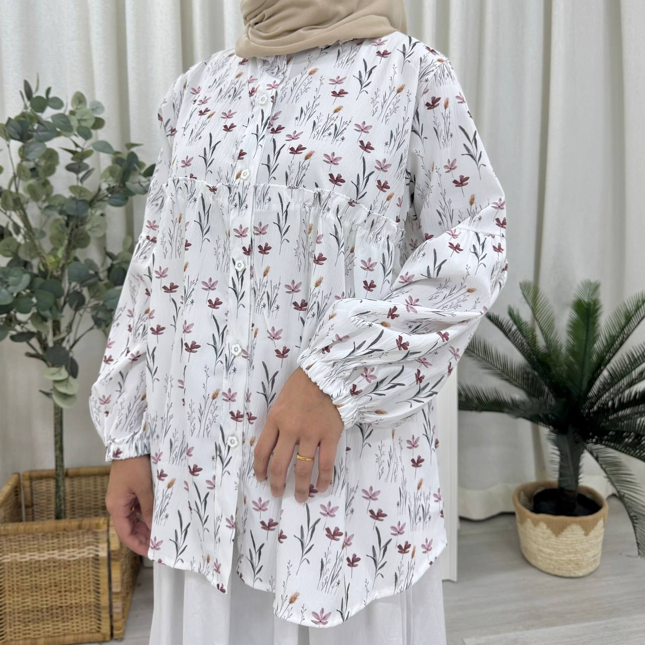 Tiered Floral Blouse