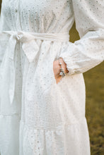 Load image into Gallery viewer, Angel Eyelet Dress White