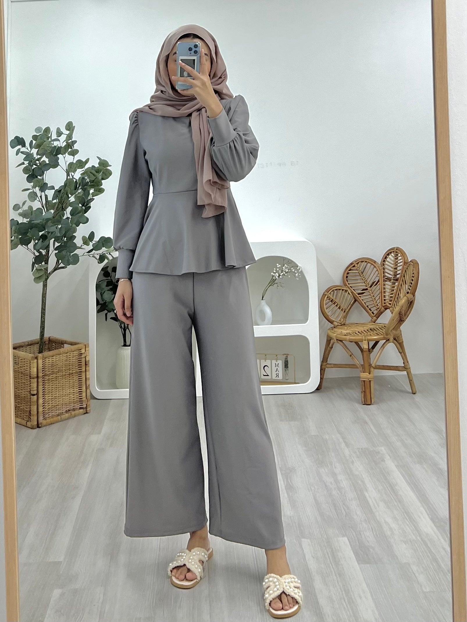 Plain Lara Pants Set