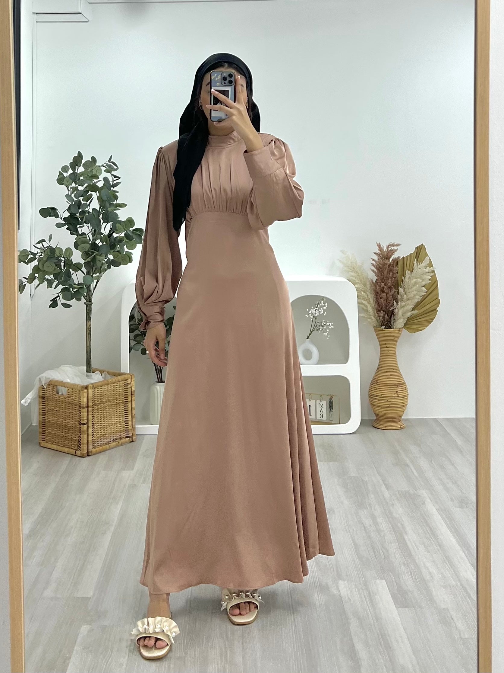 Satin Elegant A line Dress SEAD