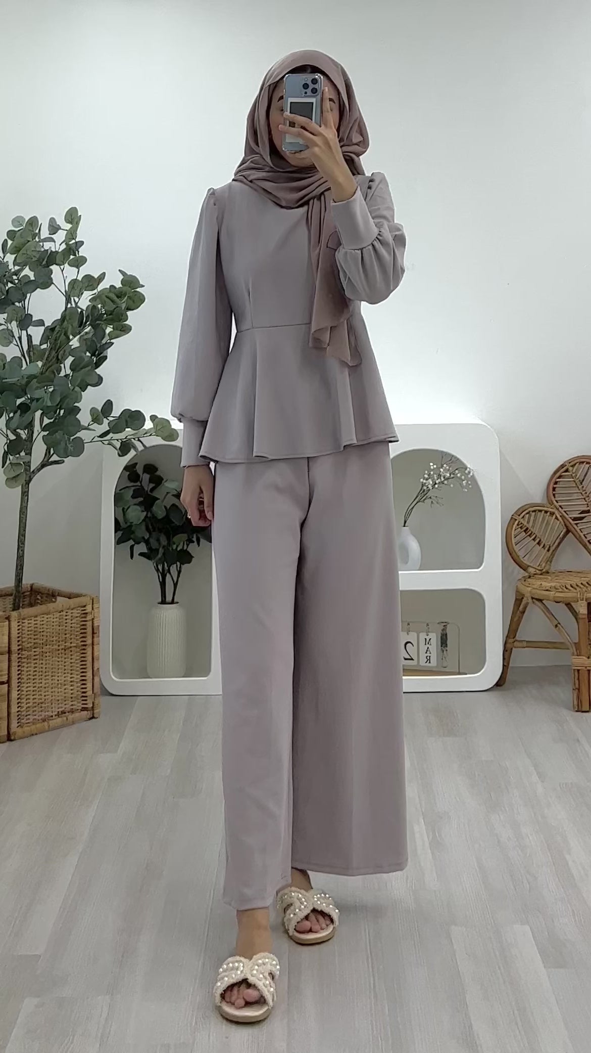 Plain Lara Pants Set