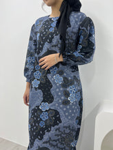 Load image into Gallery viewer, Batik Square Neck Ruffle Dress - NightBliss
