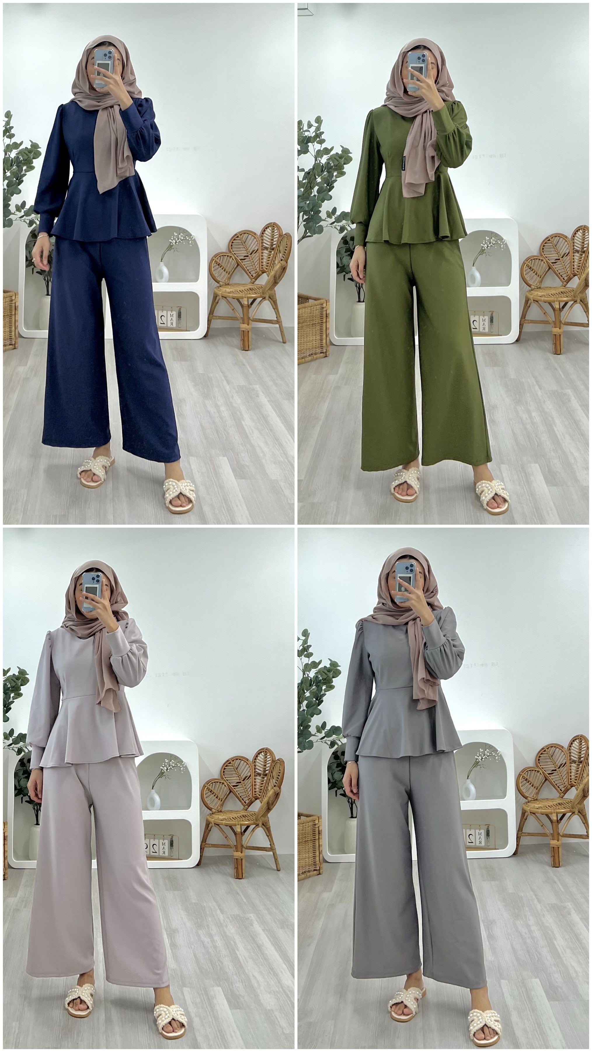 Plain Lara Pants Set