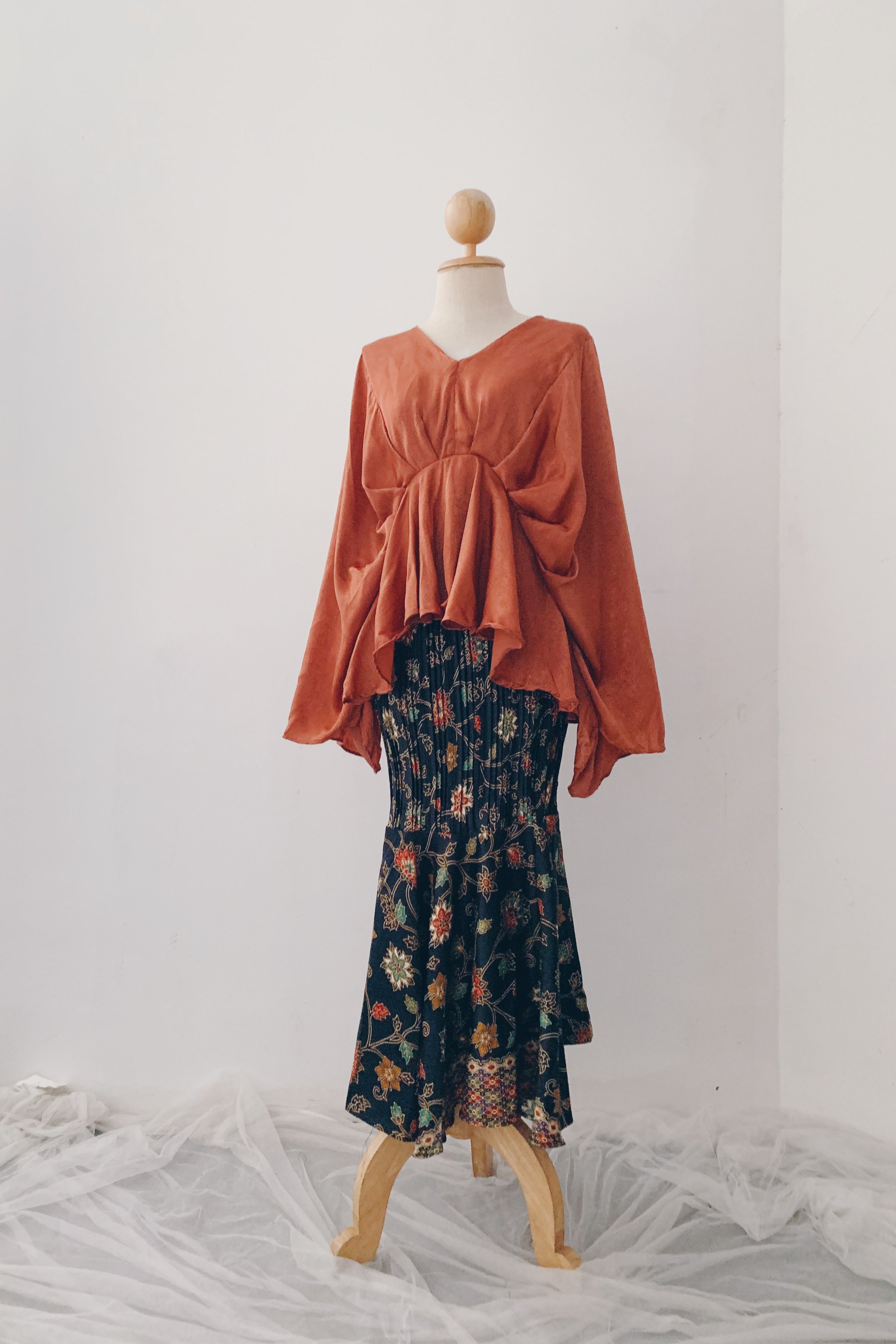 Mermaid Pleated Batik Skirt - Suhaila