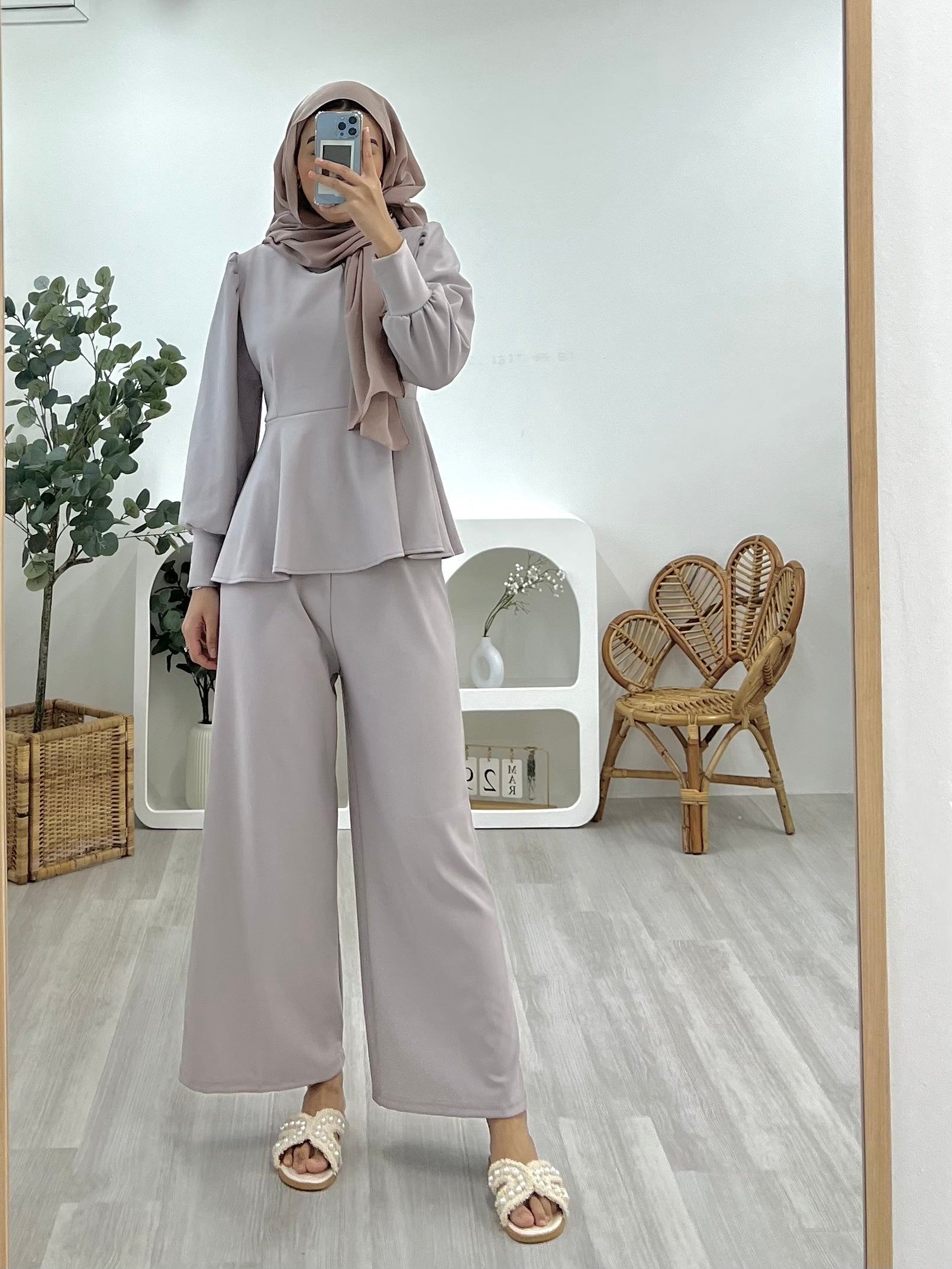 Plain Lara Pants Set