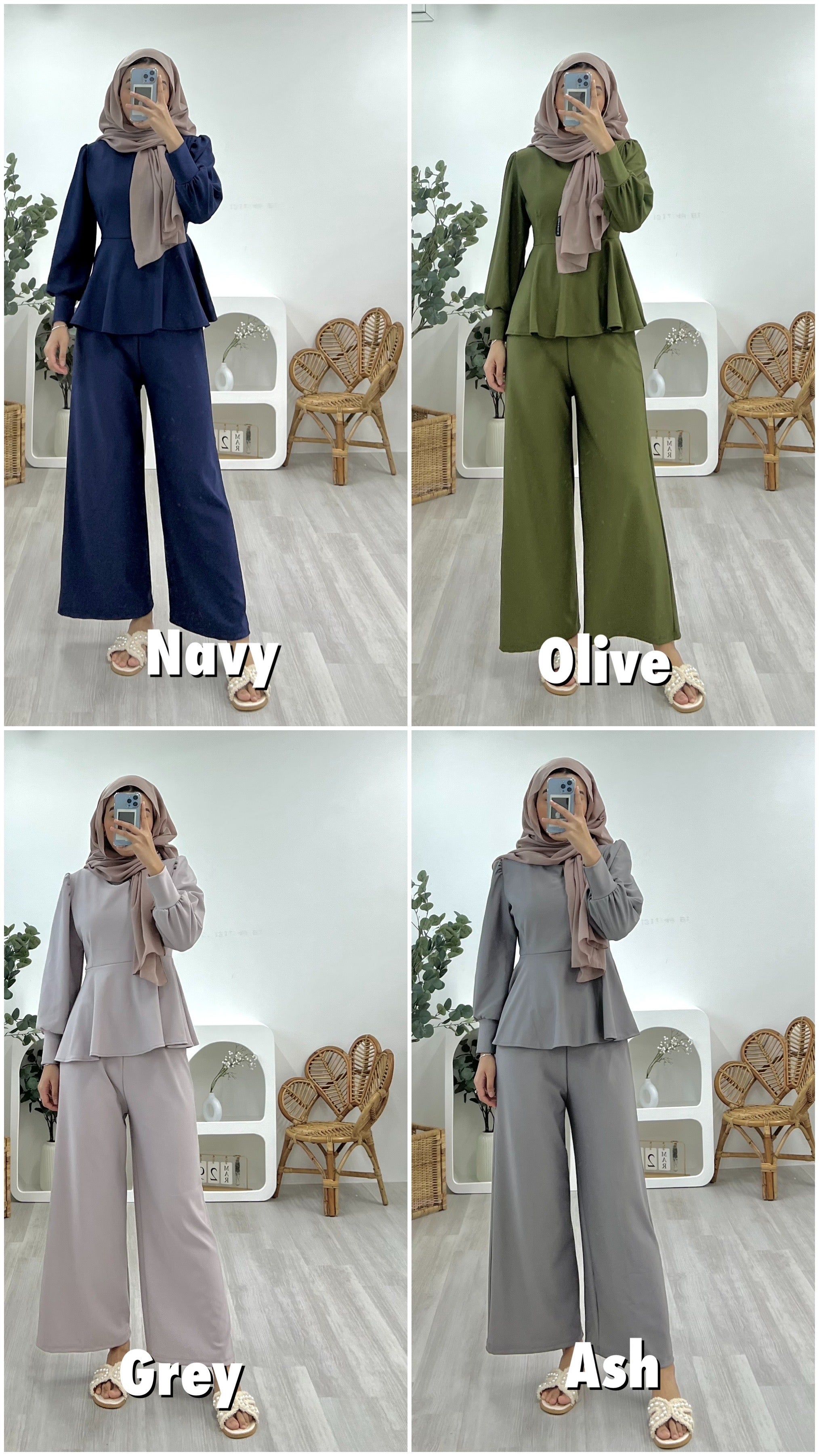 Plain Lara Pants Set