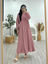 Load image into Gallery viewer, Pleated Lace Collar Maxi Dress PLMD
