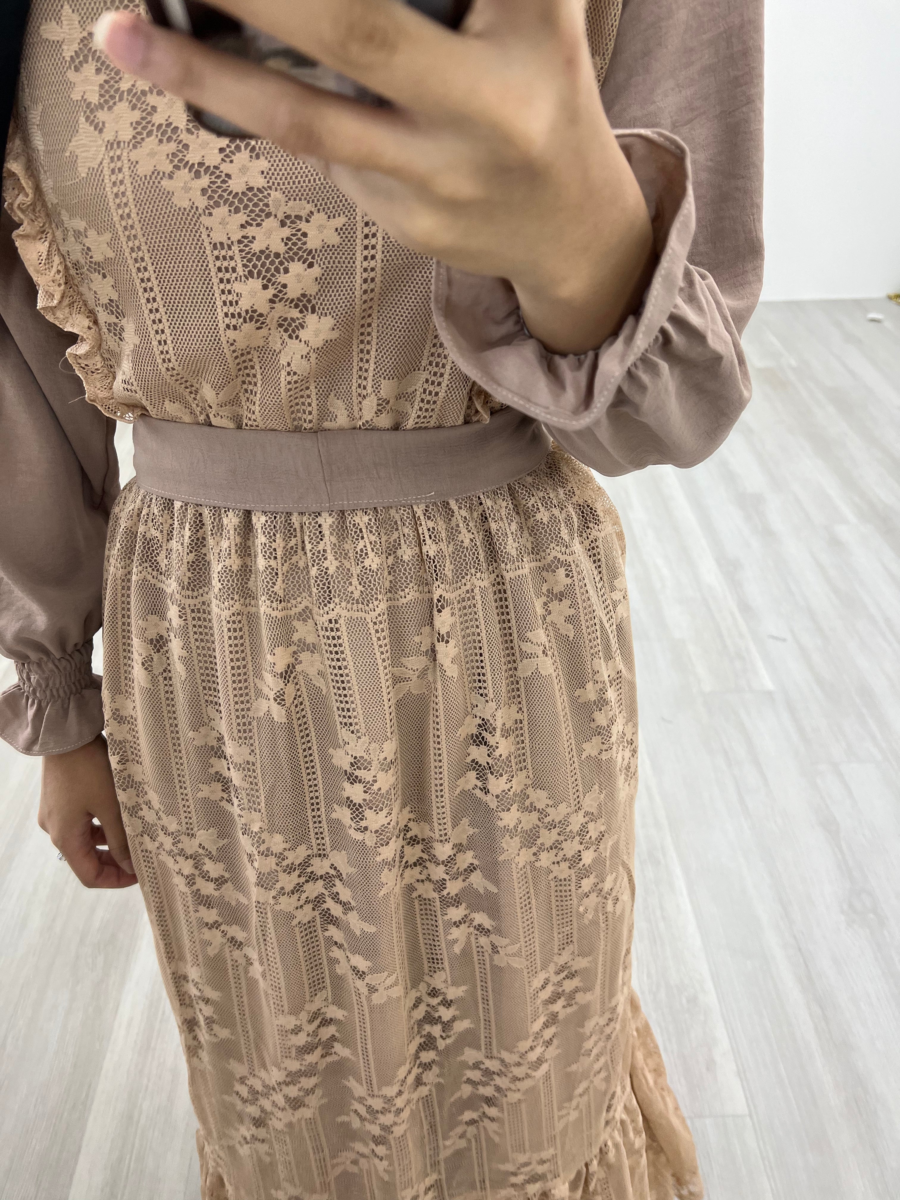 Crinkle Lace Ruffle Dress