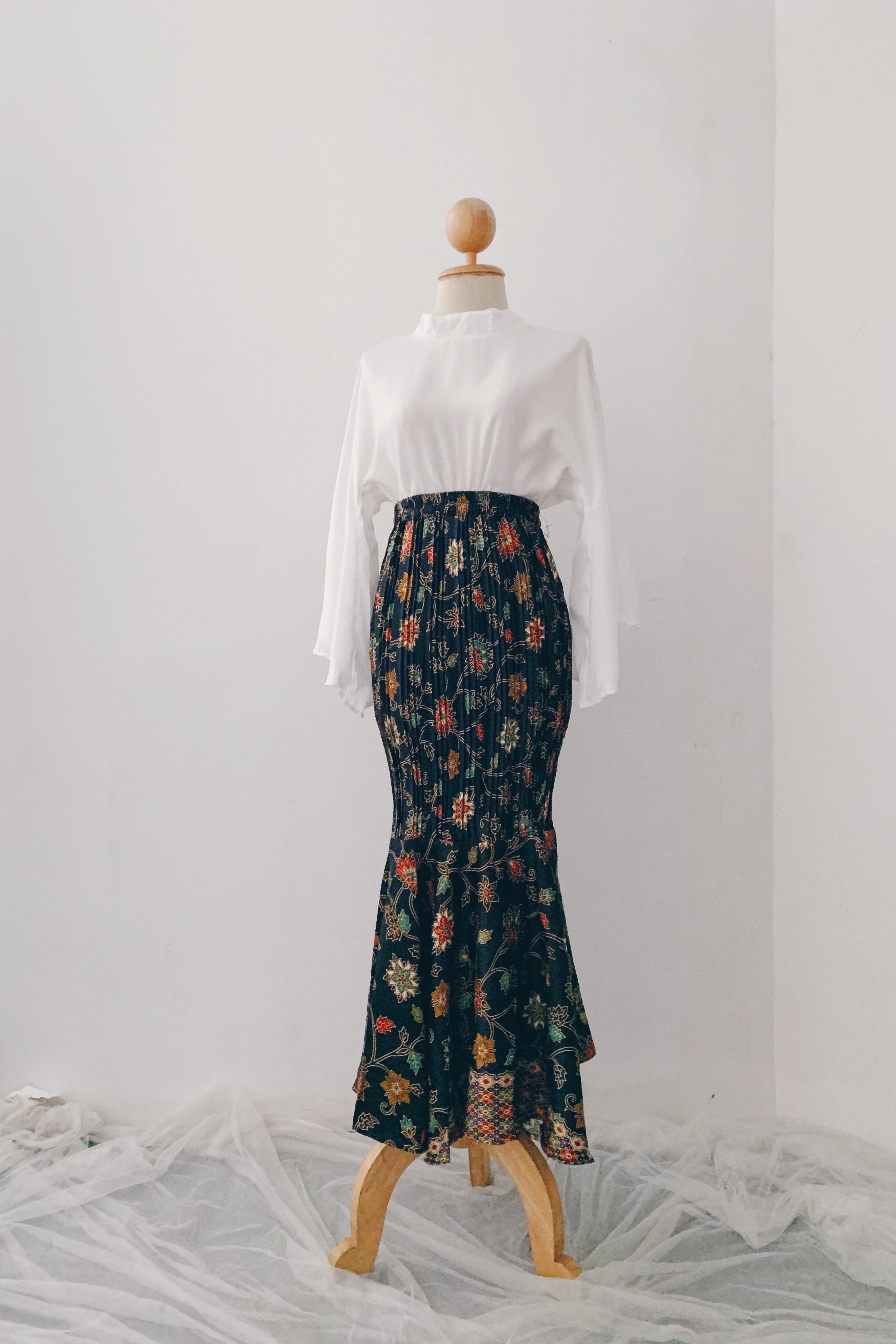 Mermaid Pleated Batik Skirt - Suhaila