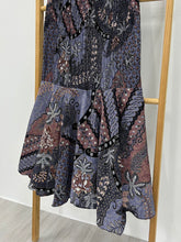 Load image into Gallery viewer, Mermaid Pleated Batik Skirt - Dusty Indigo